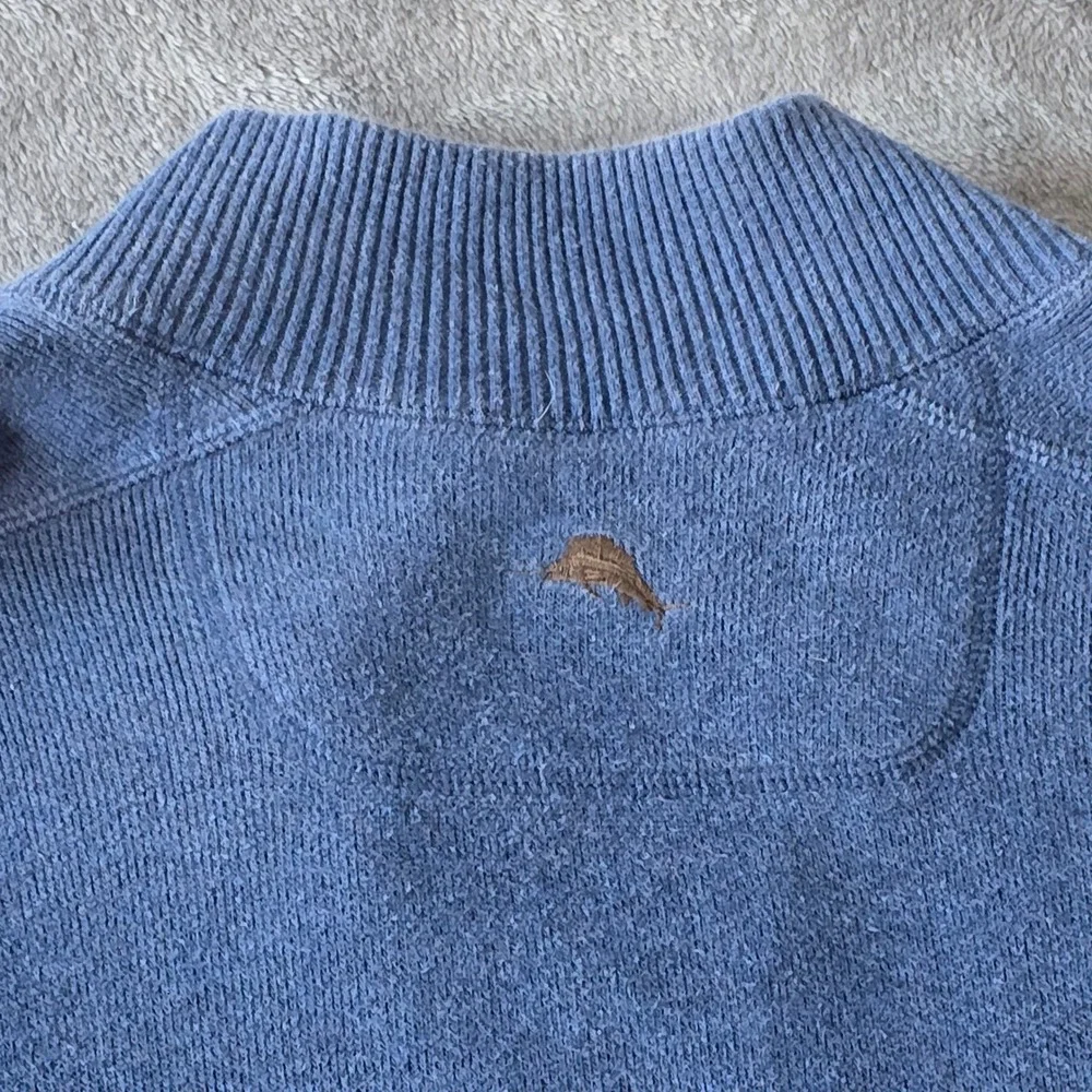 Tommy Bahama Reversible Quarter Zip Pullover Mens 2XL Blue Gray Coastal‎ Comfort